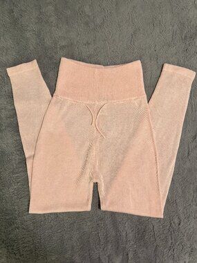 Danskin Women’s Sweater Knit High-Waisted Leggings Pink Size Small Like New